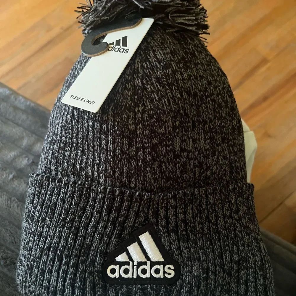 Adidas Men’s Fleece Lined Big Cuff Beanie with Pom OSFA